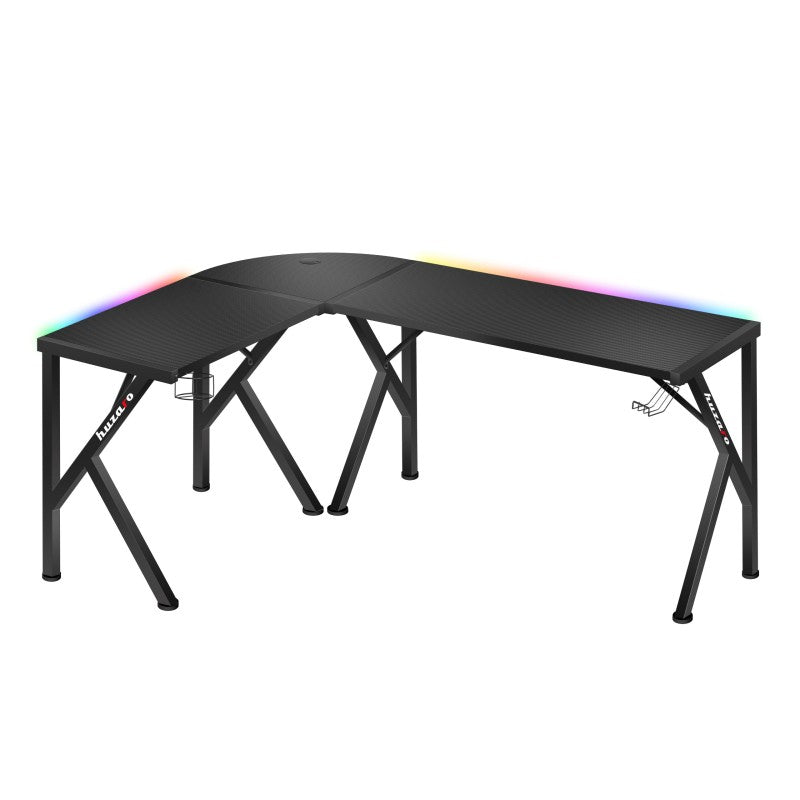 Biurko narożne gamingowe Huzaro Hero 6.3 RGB Black 154 cm