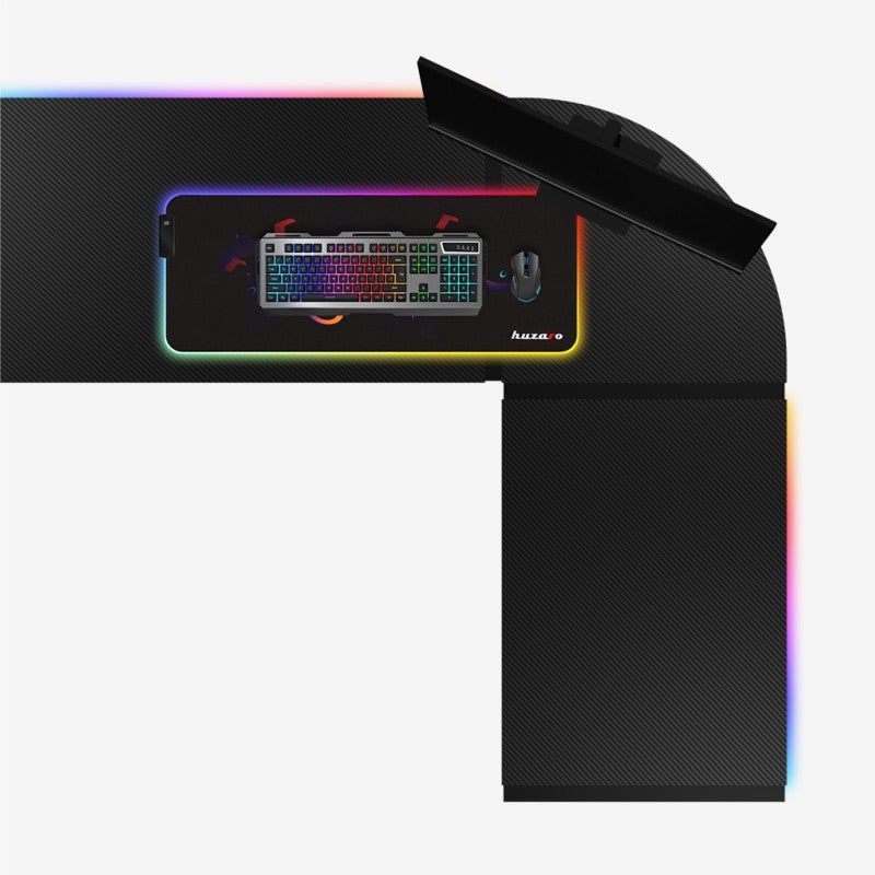 Biurko narożne gamingowe Huzaro Hero 6.3 RGB Black 154 cm