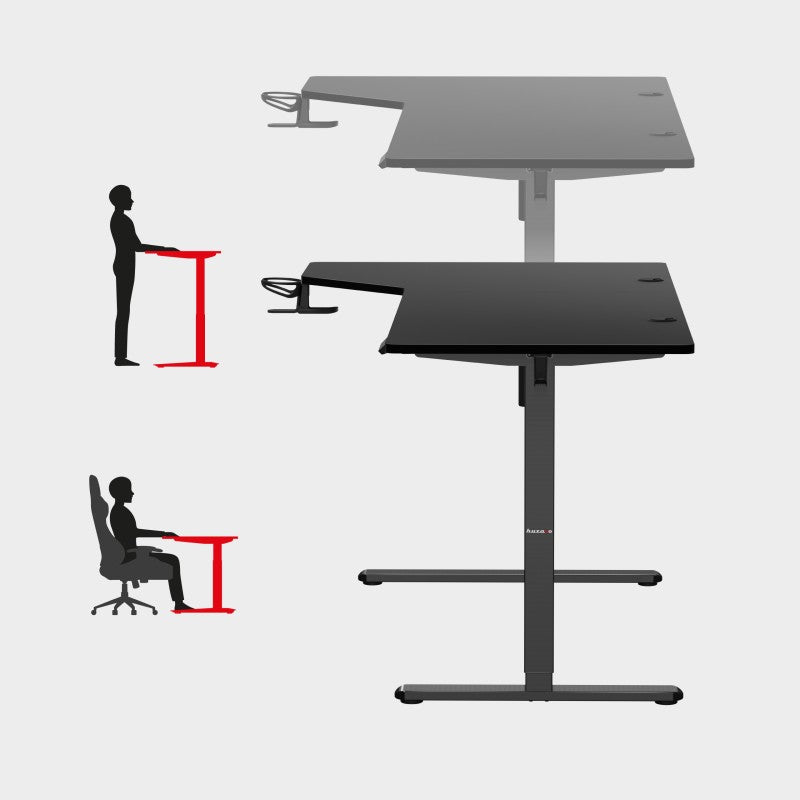 Biurko narożne elektryczne Huzaro Hero 9.1 Black 145 cm