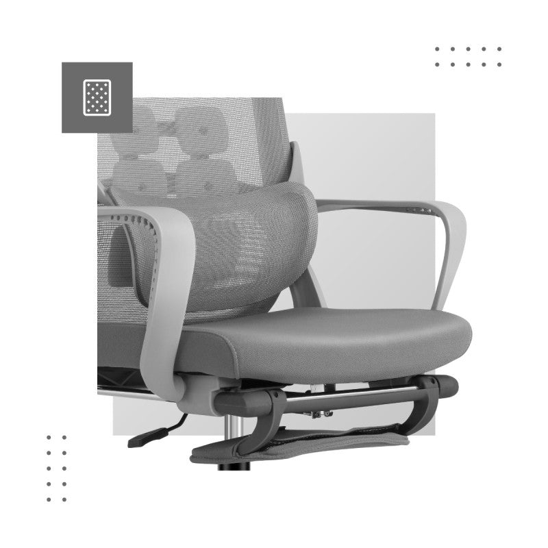 Fotel biurowy z podnóżkiem Mark Adler Manager 3.6 Grey