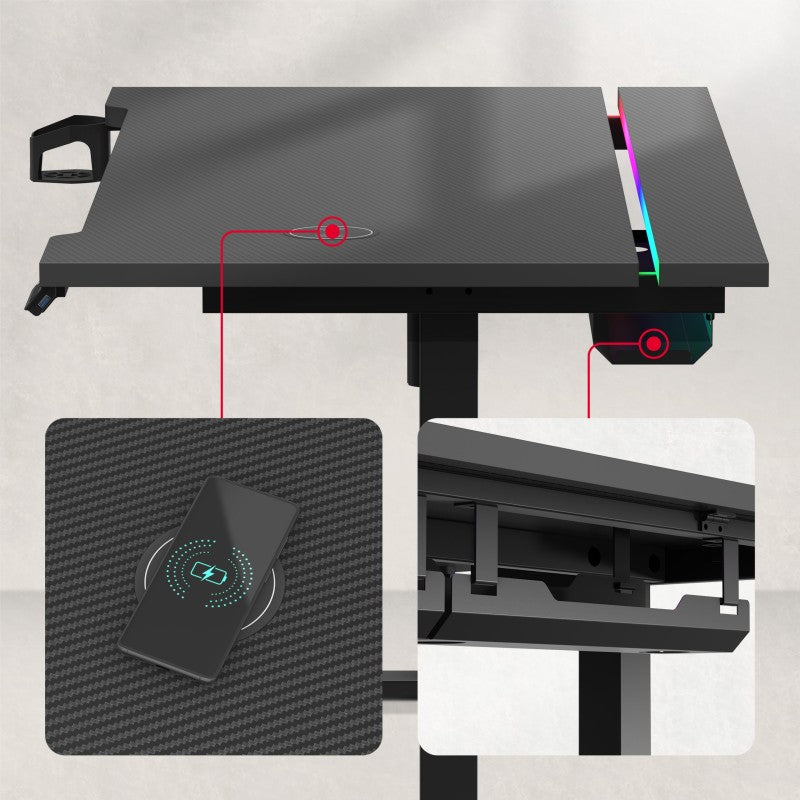 Biurko elektryczne Huzaro Hero 8.7 RGB LED 140 cm