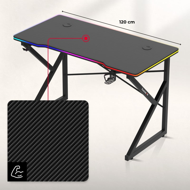 Biurko gamingowe Hero 1.7 RGB Black 120 cm