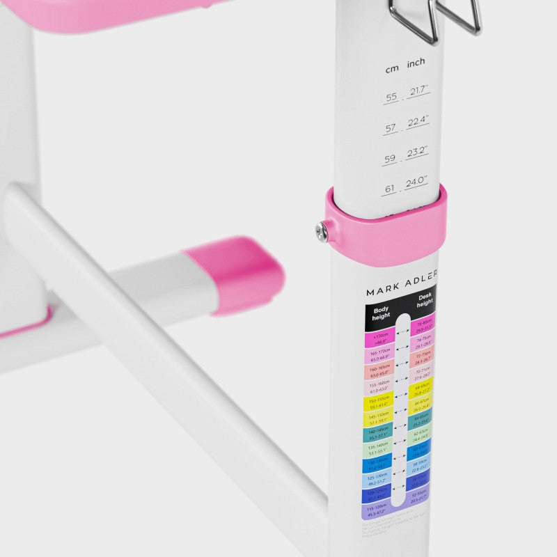 Ergonomiczne biurko dla dziecka Mark Adler Study 3.0 Pink 66 cm