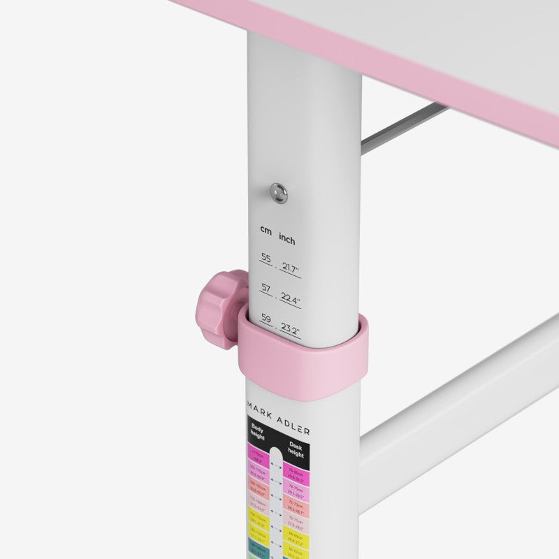 Biurko dziecięce regulowane Mark Adler Study 3.7 Pink 90 cm