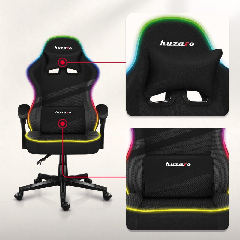 Fotel gamingowy HUZARO FORCE 4.4 RGB Black