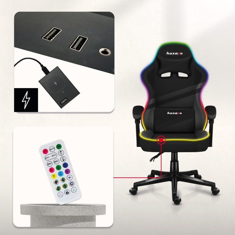 Fotel gamingowy HUZARO FORCE 4.4 RGB Black
