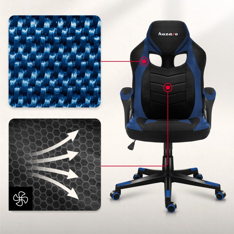 Fotel Gamingowy HUZARO FORCE 2.5 Blue Mesh