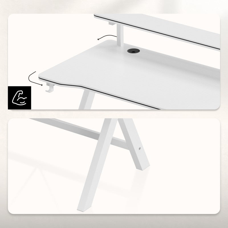 Biurko gamingowe 120 cm Huzaro Hero 1.9 White