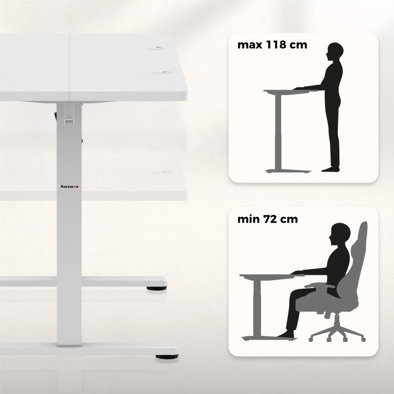 Biurko elektryczne gamingowe Huzaro Hero 8.1 White
