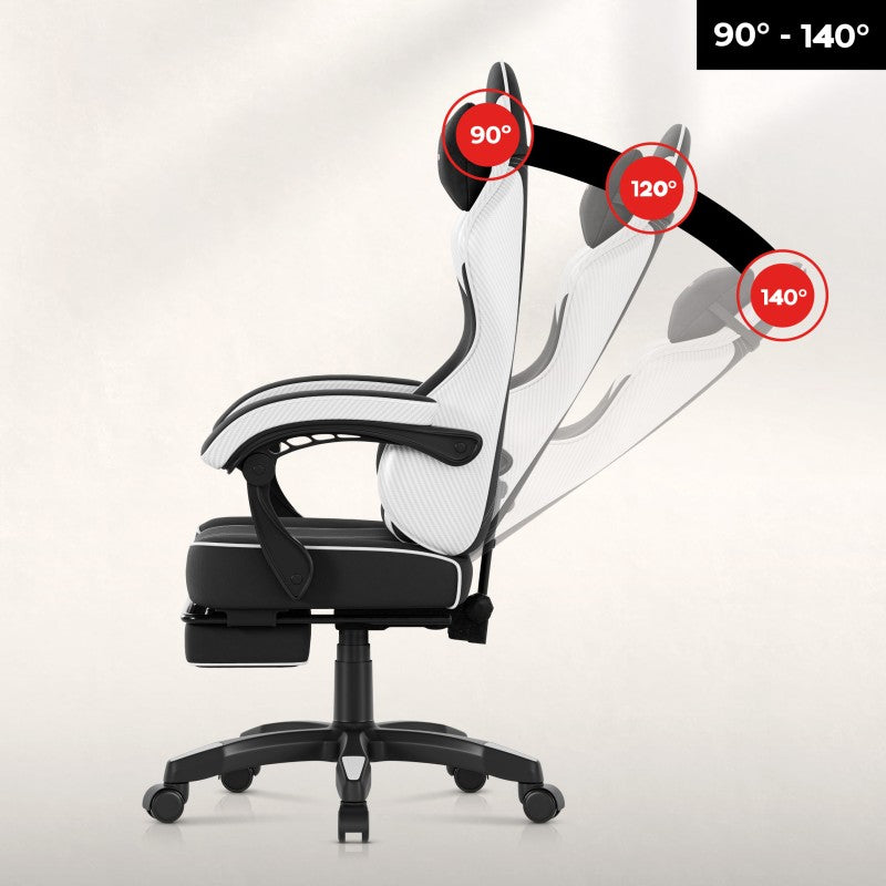 Fotel gamingowy Huzaro Force 3.7 White Carbon