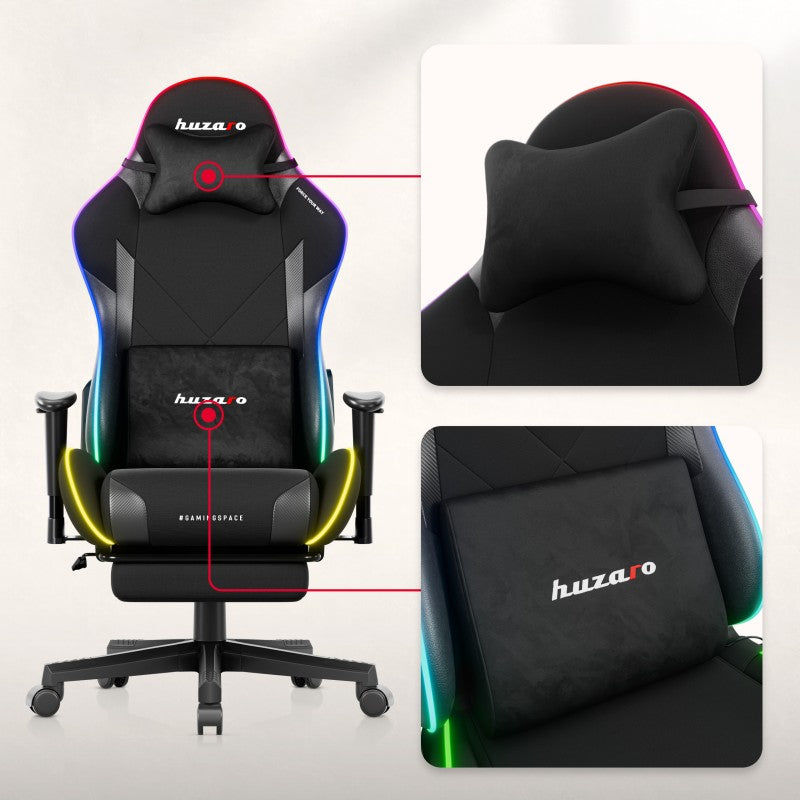 Fotel gamingowy LED Huzaro Force 5.7 Black RGB