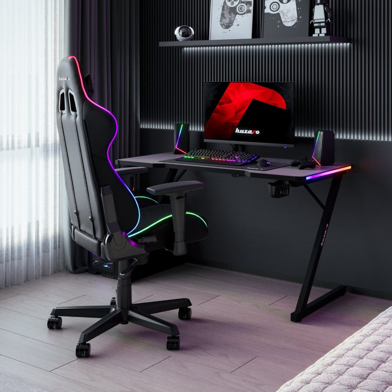 Biurko Gamingowe Huzaro Hero 2.5 RGB LED Black 120 cm