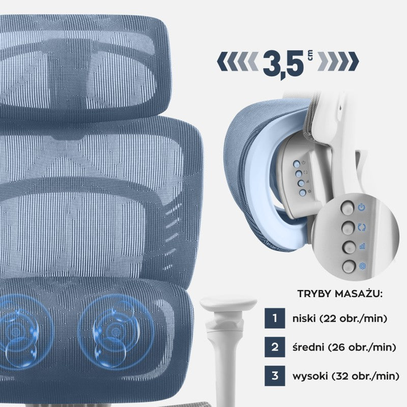 Fotel biurowy z masażem Mark Adler Visioner 8.3 Grey