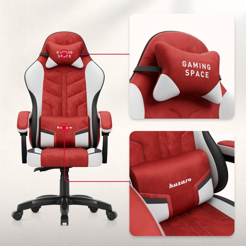 Fotel gamingowy welurowy Huzaro Force 2.7 Red