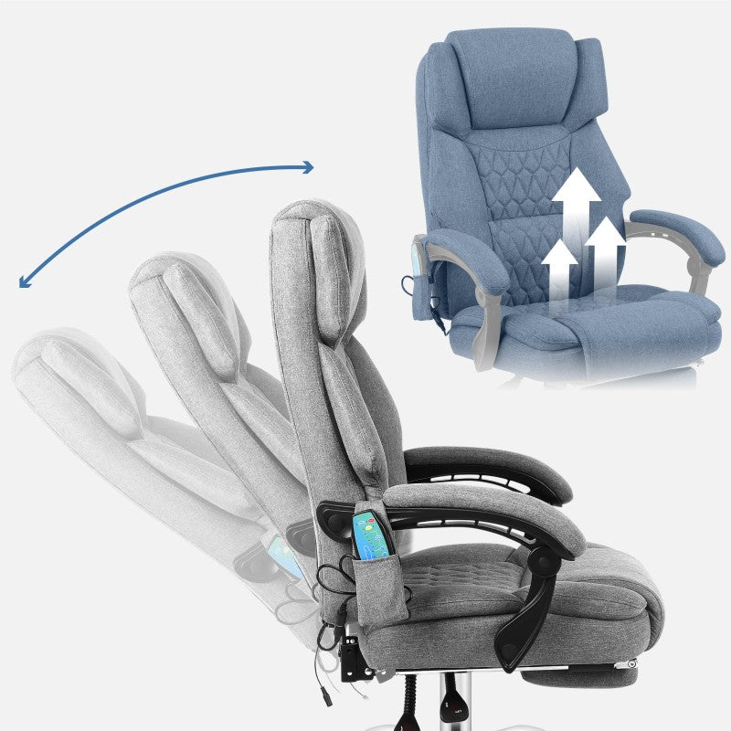 Fotel biurowy z masażem podnóżkiem Mark Adler Boss 6.0 Grey