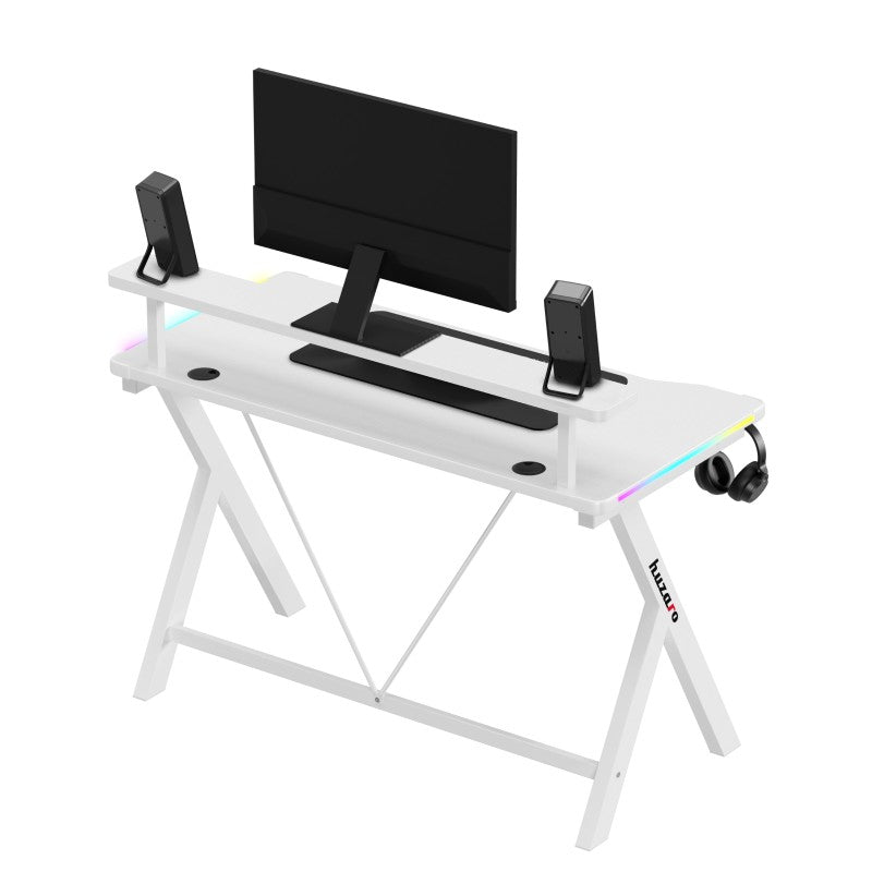 Biurko gamingowe LED Huzaro Hero 1.9 RGB White 120 cm