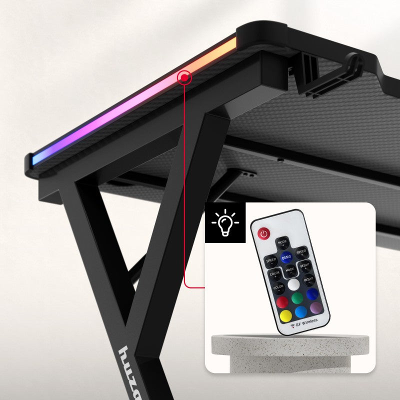 Biurko gamingowe LED Huzaro Hero 2.3 RGB 120 cm
