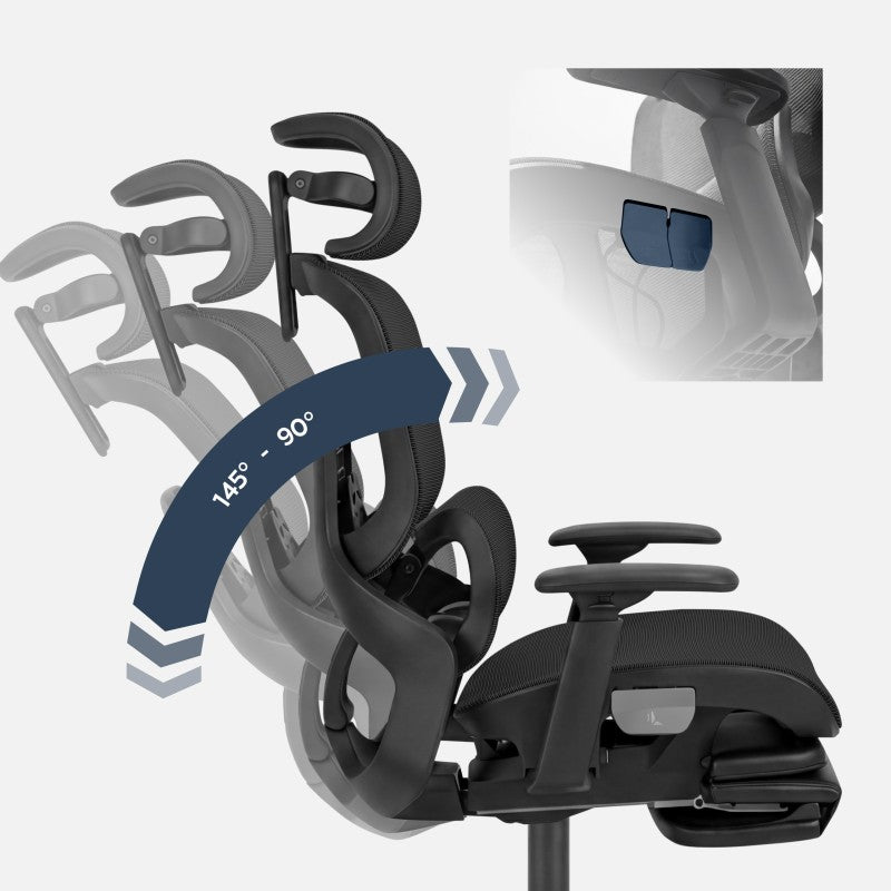 Fotel ergonomiczny z podnóżkiem Mark Adler Expert 9.3 Black