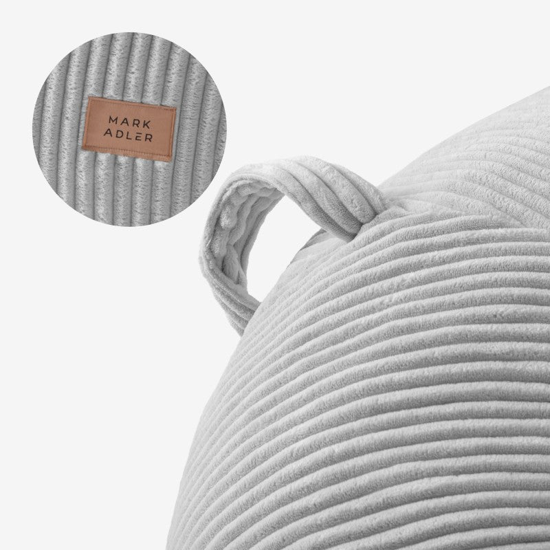 Fotel pufa sztruksowa z podnóżkiem Mark Adler Comfy 3.0 Grey