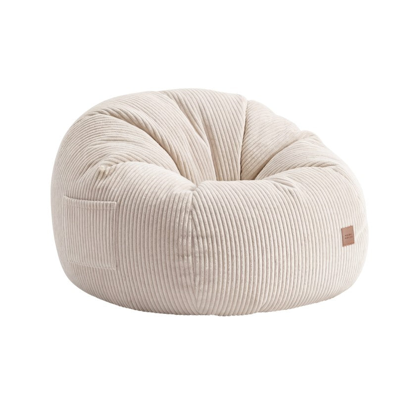 Fotel pufa sztruksowa z podnóżkiem Mark Adler Comfy 3.0 Beige