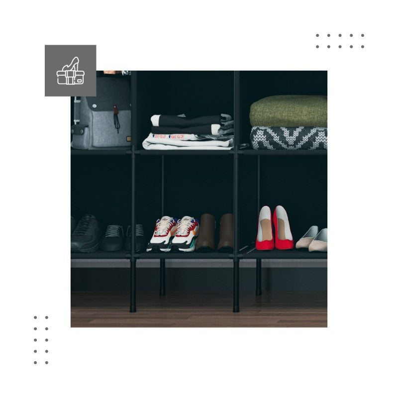 12 estantes para zapatos, ropa y complementos