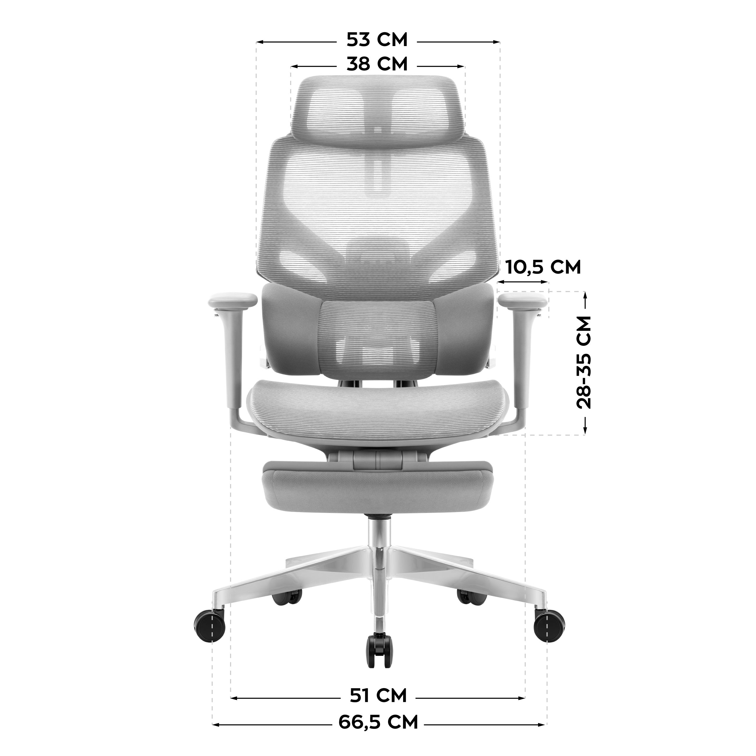 Sillón ergonómico con reposapiés Mark Adler Expert 8.7 Grey Mesh