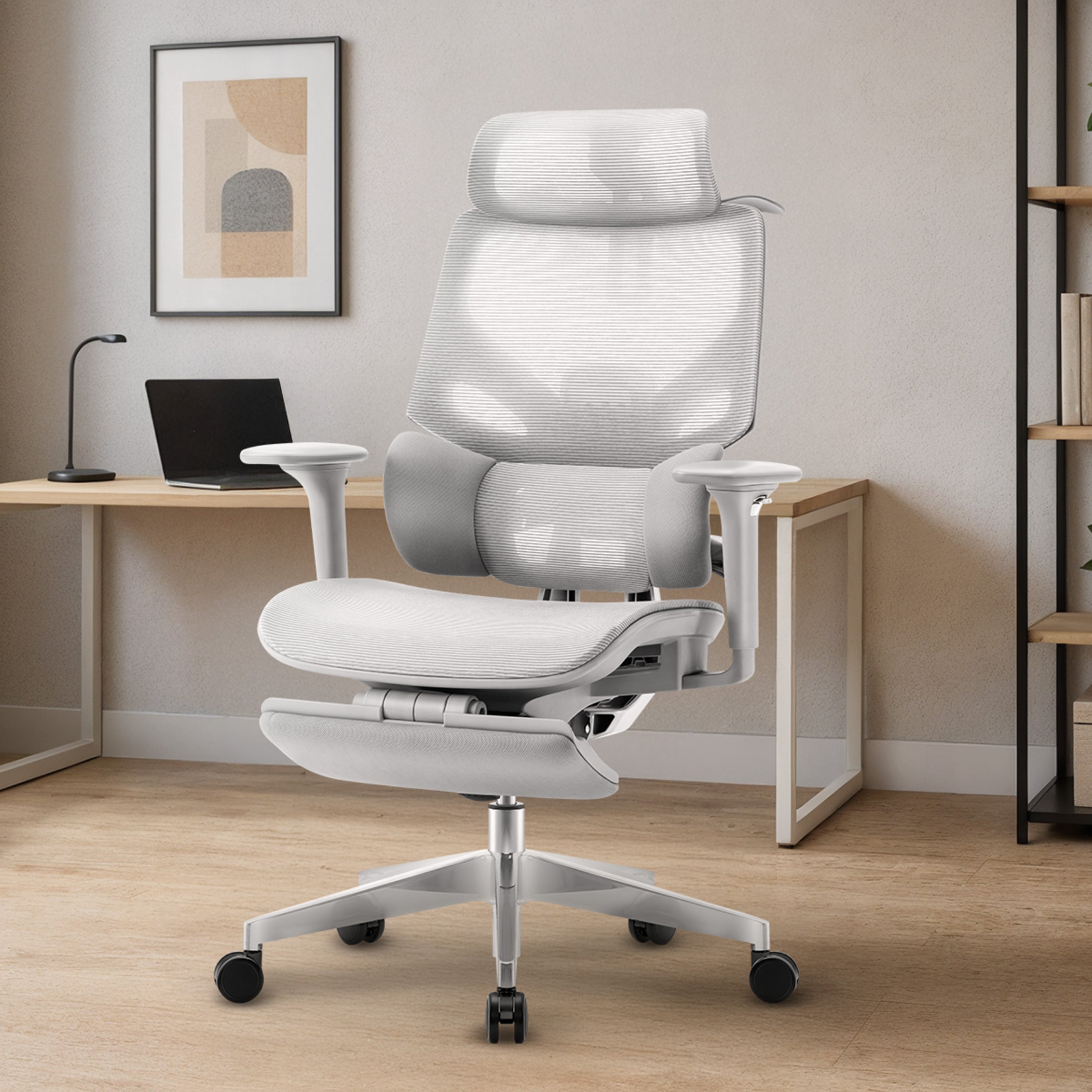 Sillón ergonómico con reposapiés Mark Adler Expert 8.7 Grey Mesh