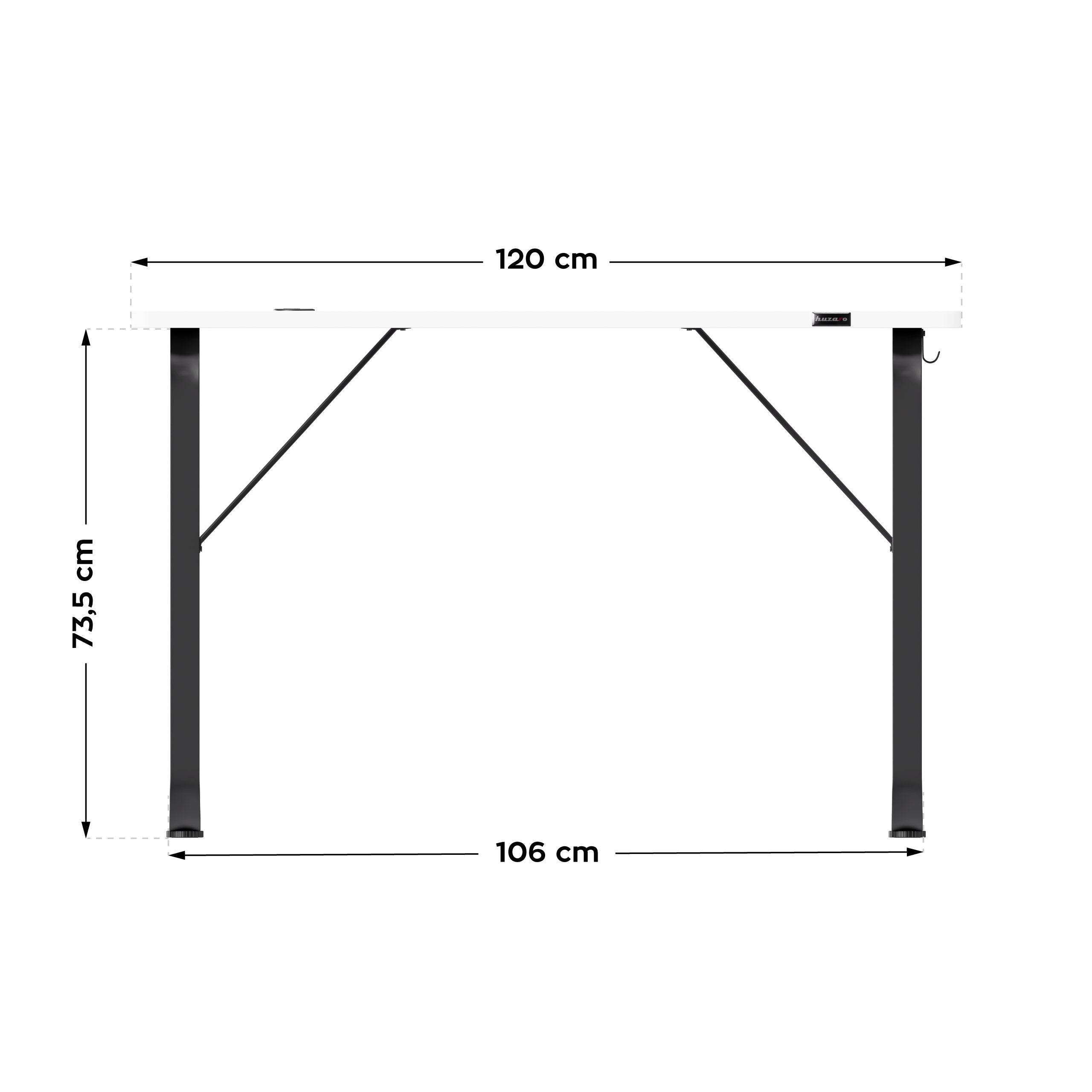 Escritorio para videojuegos Huzaro Hero 1.5 White de 120 cm