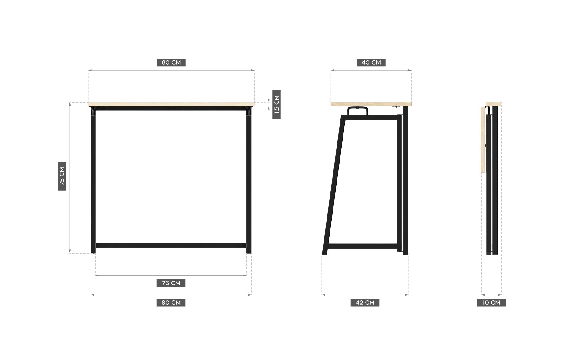Escritorio plegable Mark Adler Leader 1.5 Craft de 80 cm
