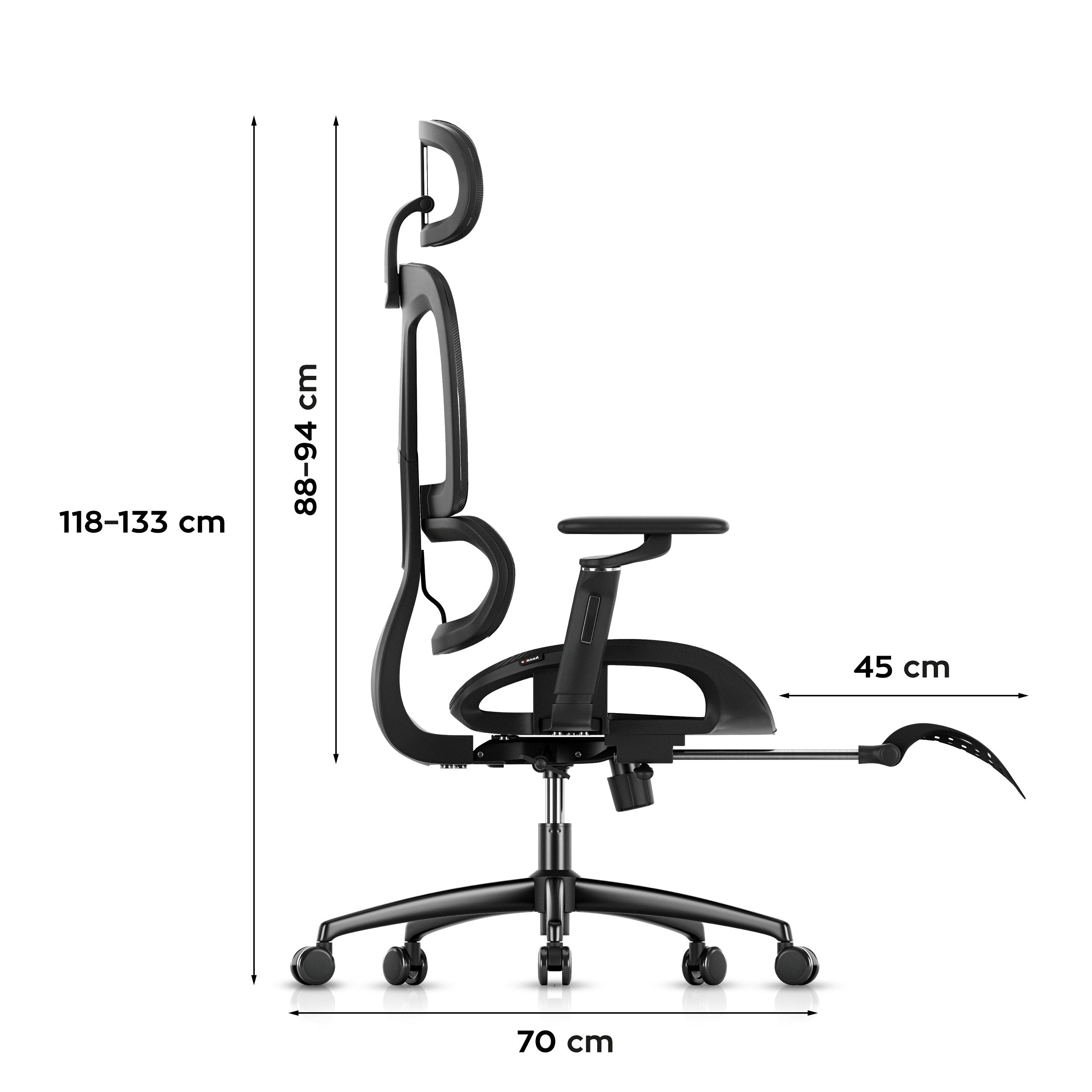 Sillón gaming con reposapiés HUZARO COMBAT 7.9 Negro
