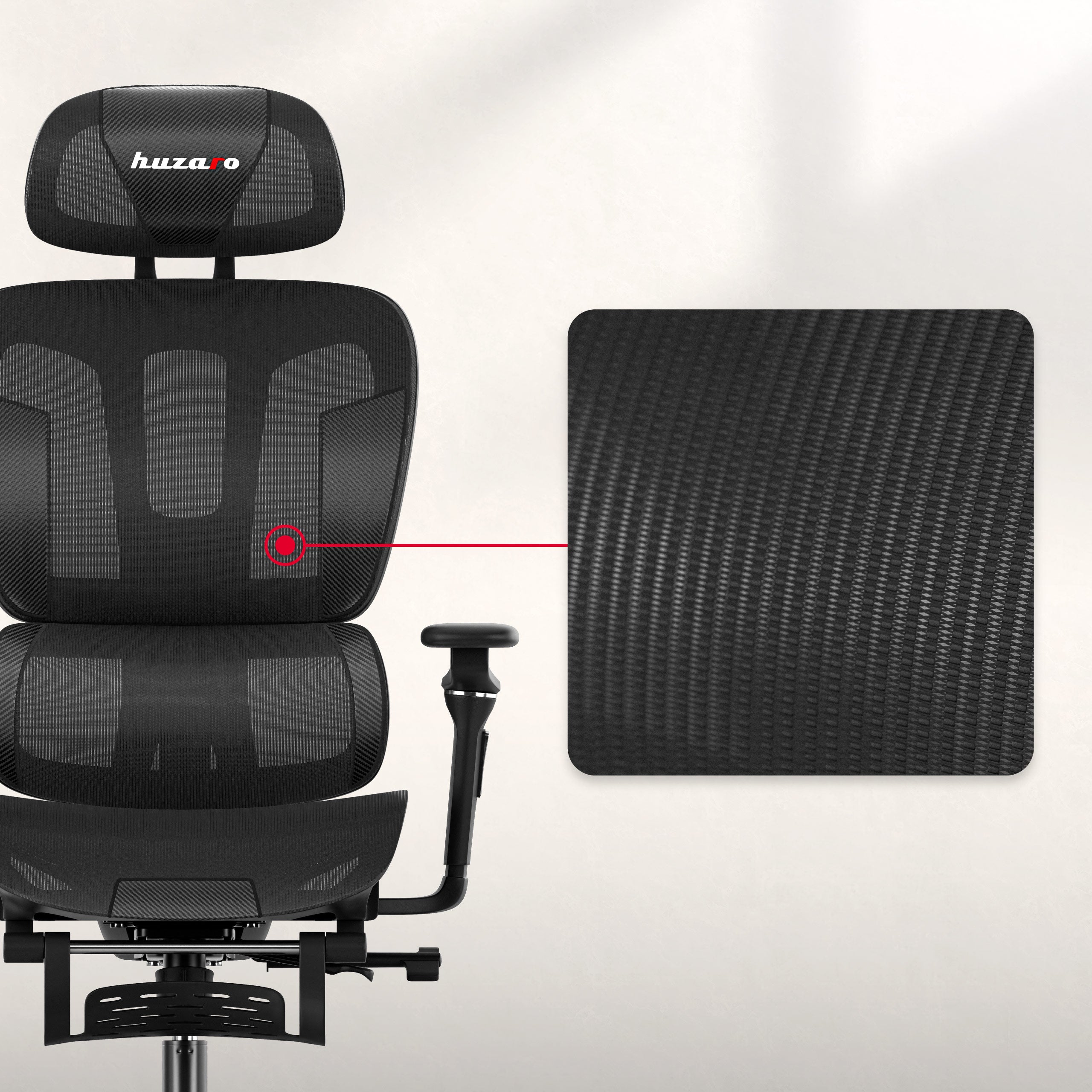 Sillón gaming con reposapiés HUZARO COMBAT 7.9 Negro