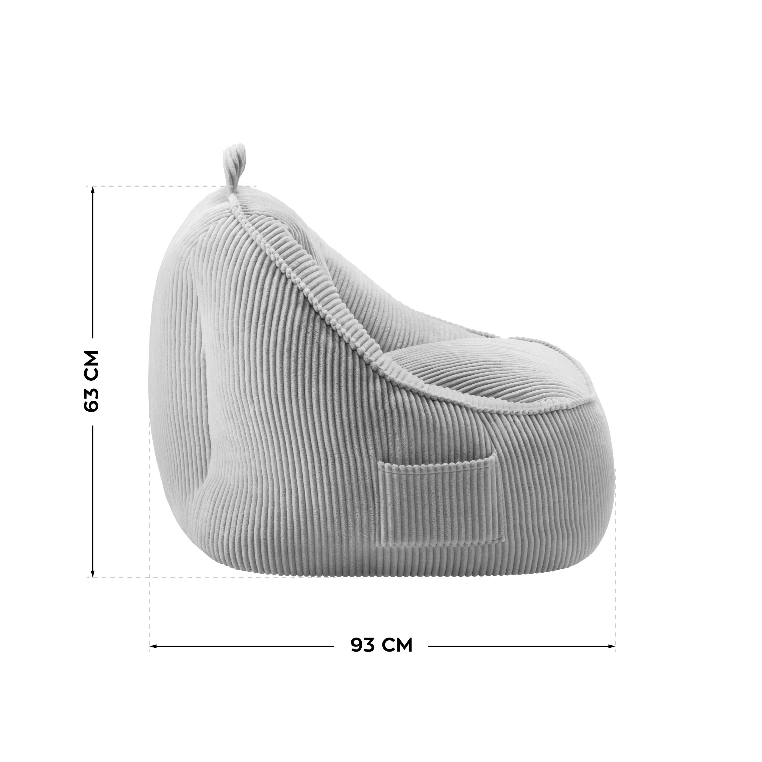 Puf con respaldo de pana Mark Adler Comfy 4.0 Grey