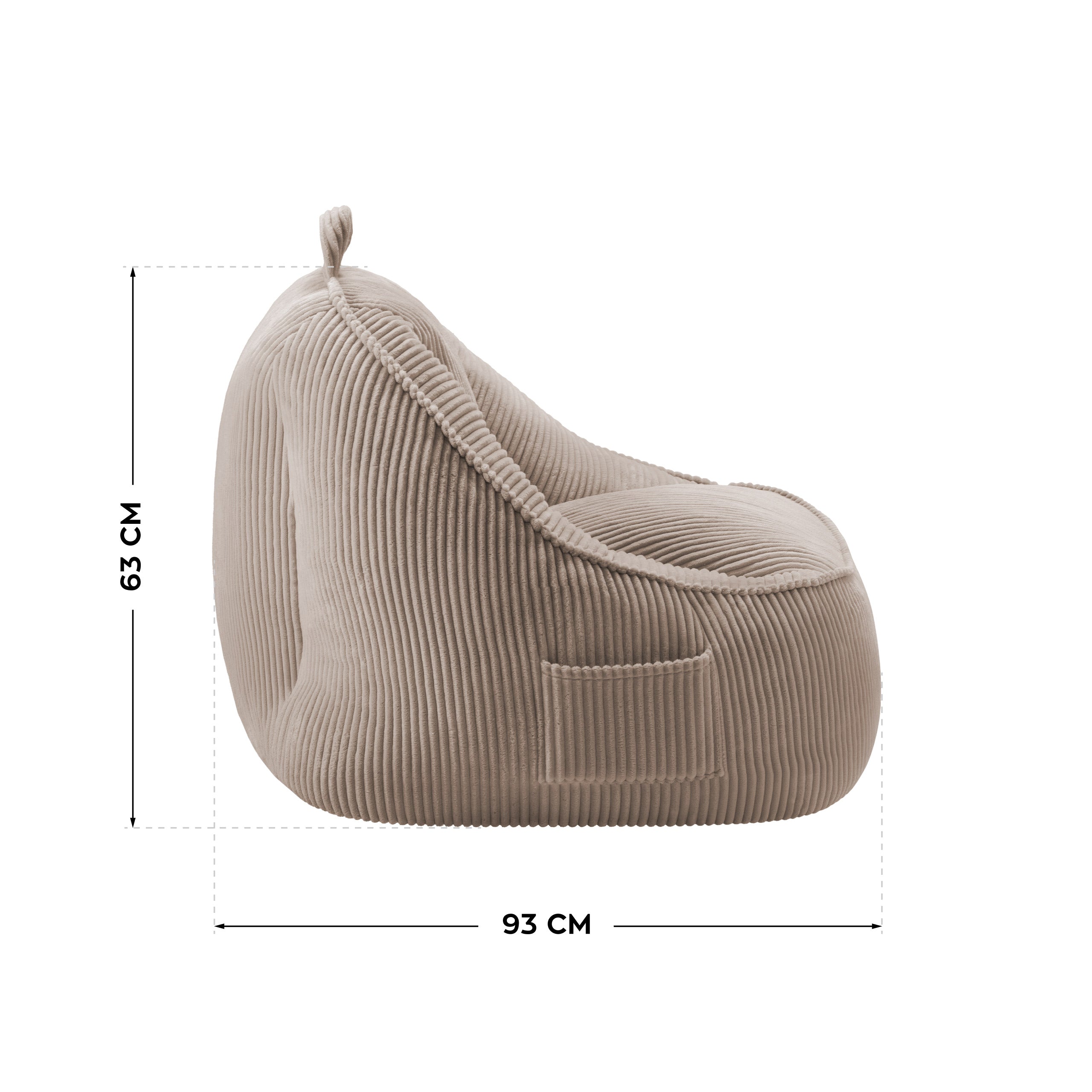 Puf con respaldo de pana Mark Adler Comfy 4.0 Taupe