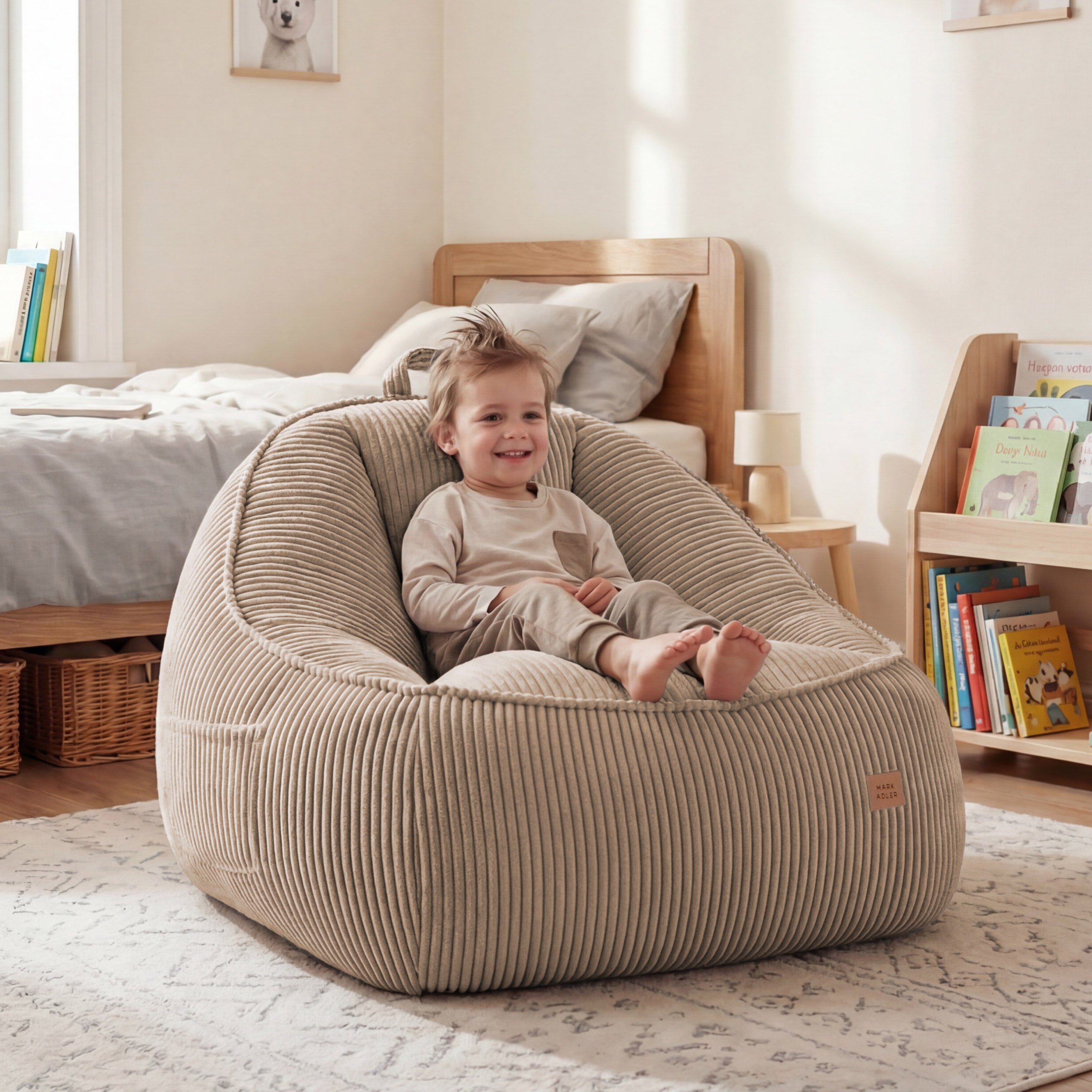 Puf con respaldo de pana Mark Adler Comfy 4.0 Taupe