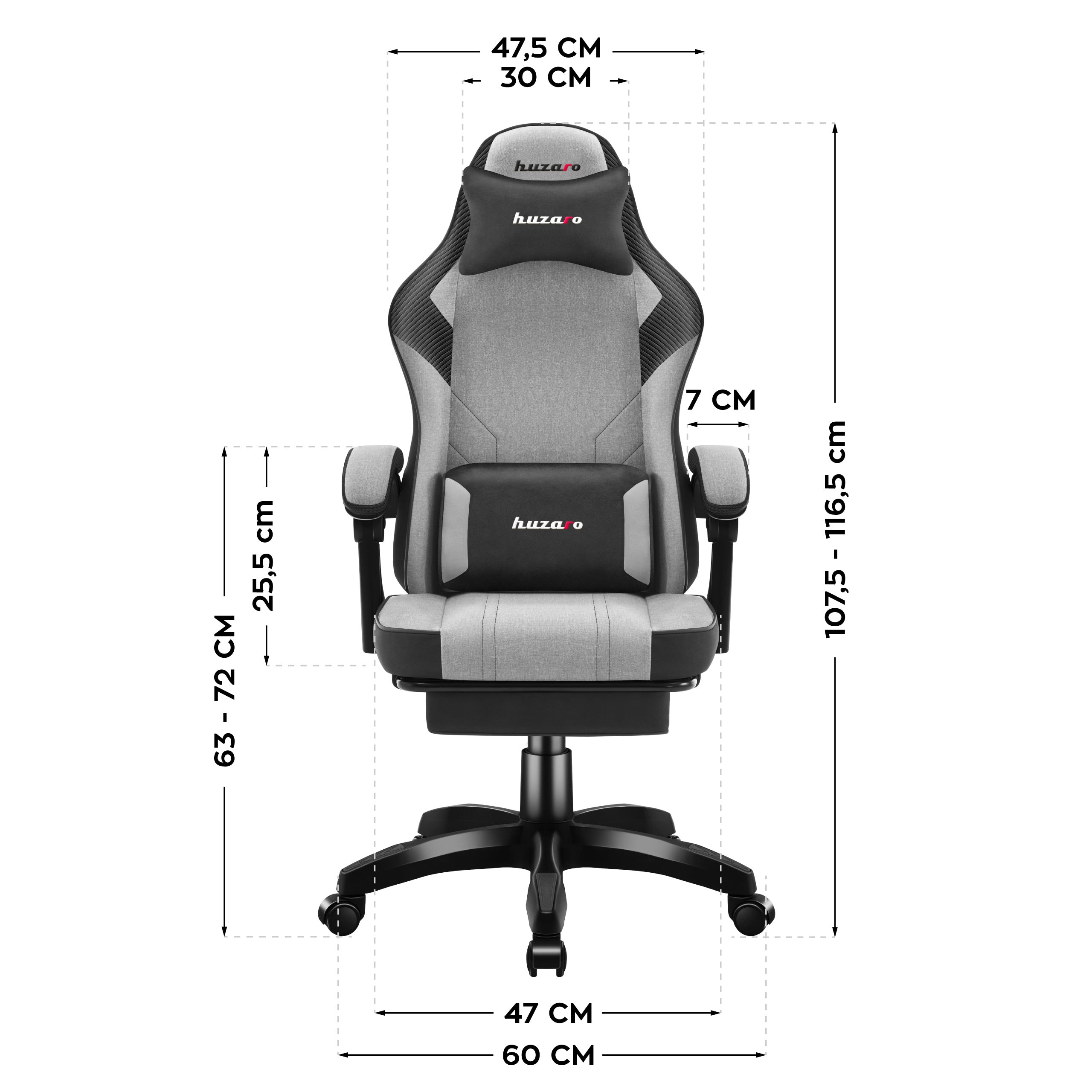 Sillón gaming Huzaro Force 3.7 Grey