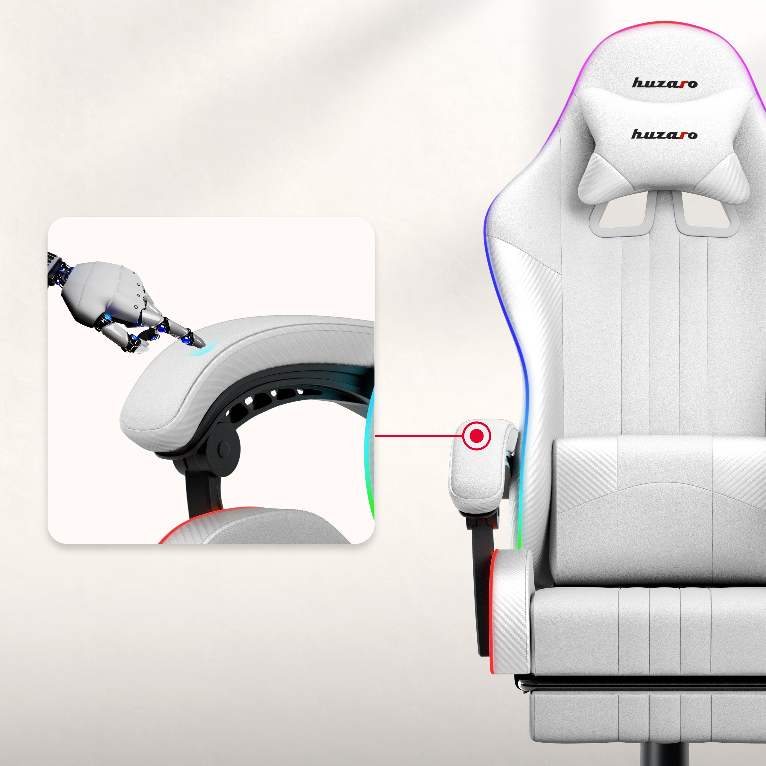 Sillón gaming HUZARO Force 4.7 RGB blanco
