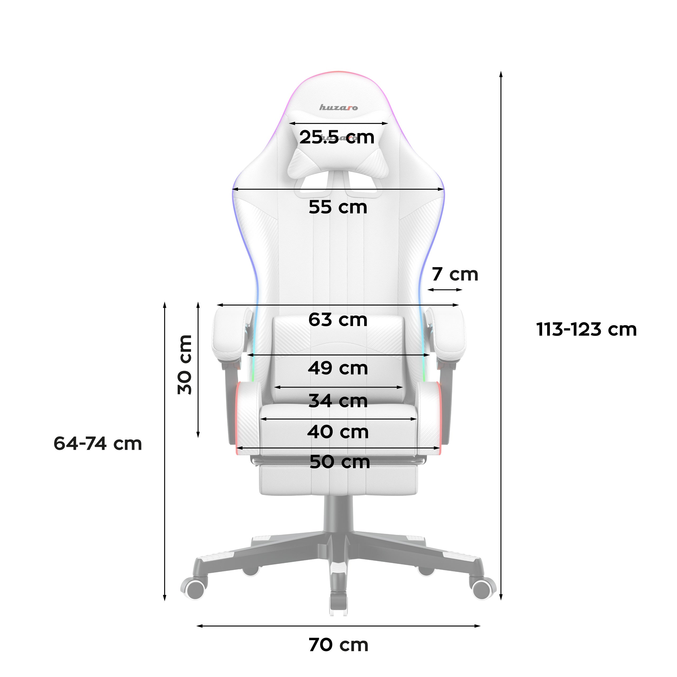 Sillón gaming HUZARO Force 4.7 RGB blanco