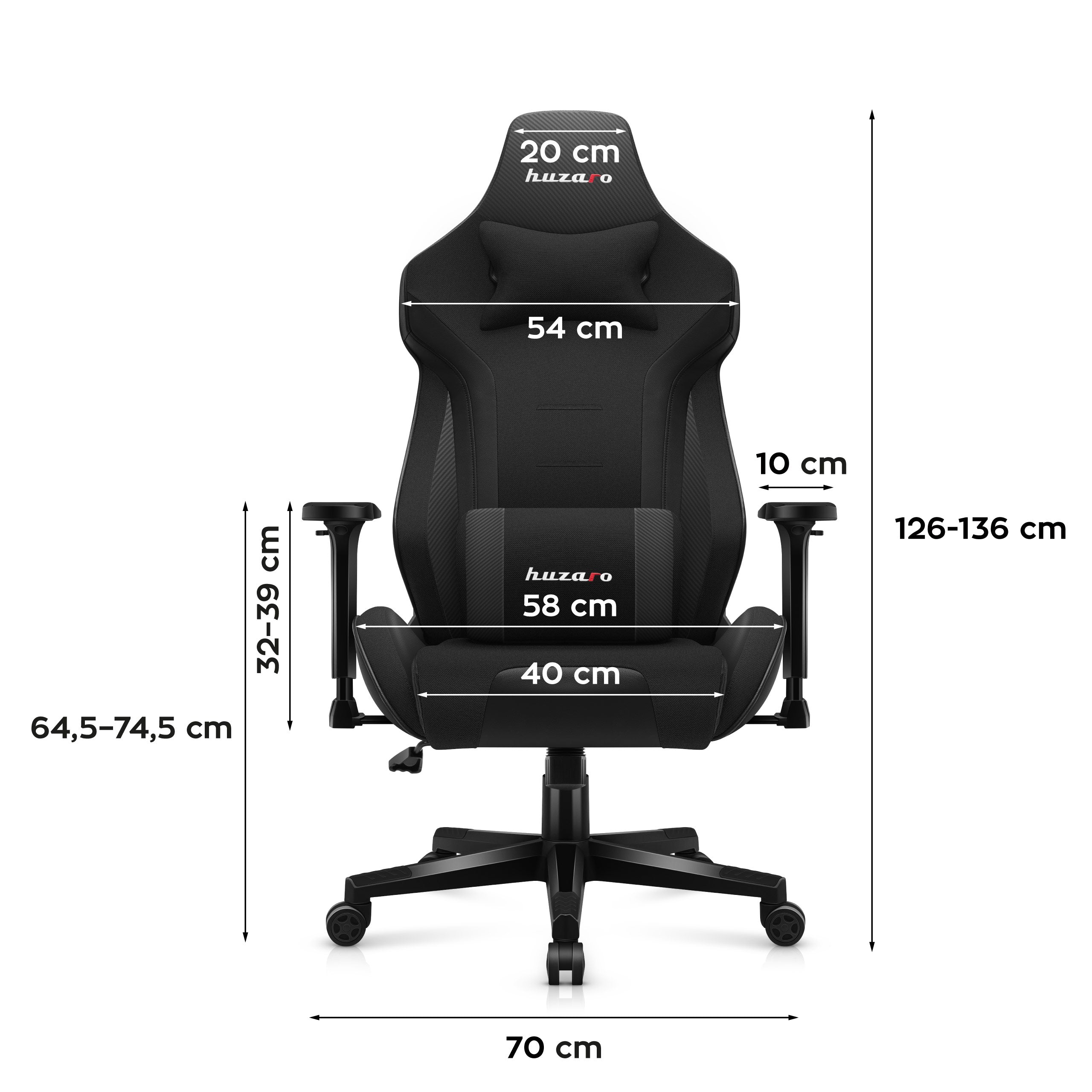 Sillón gaming HUZARO FORCE 7.6 Negro