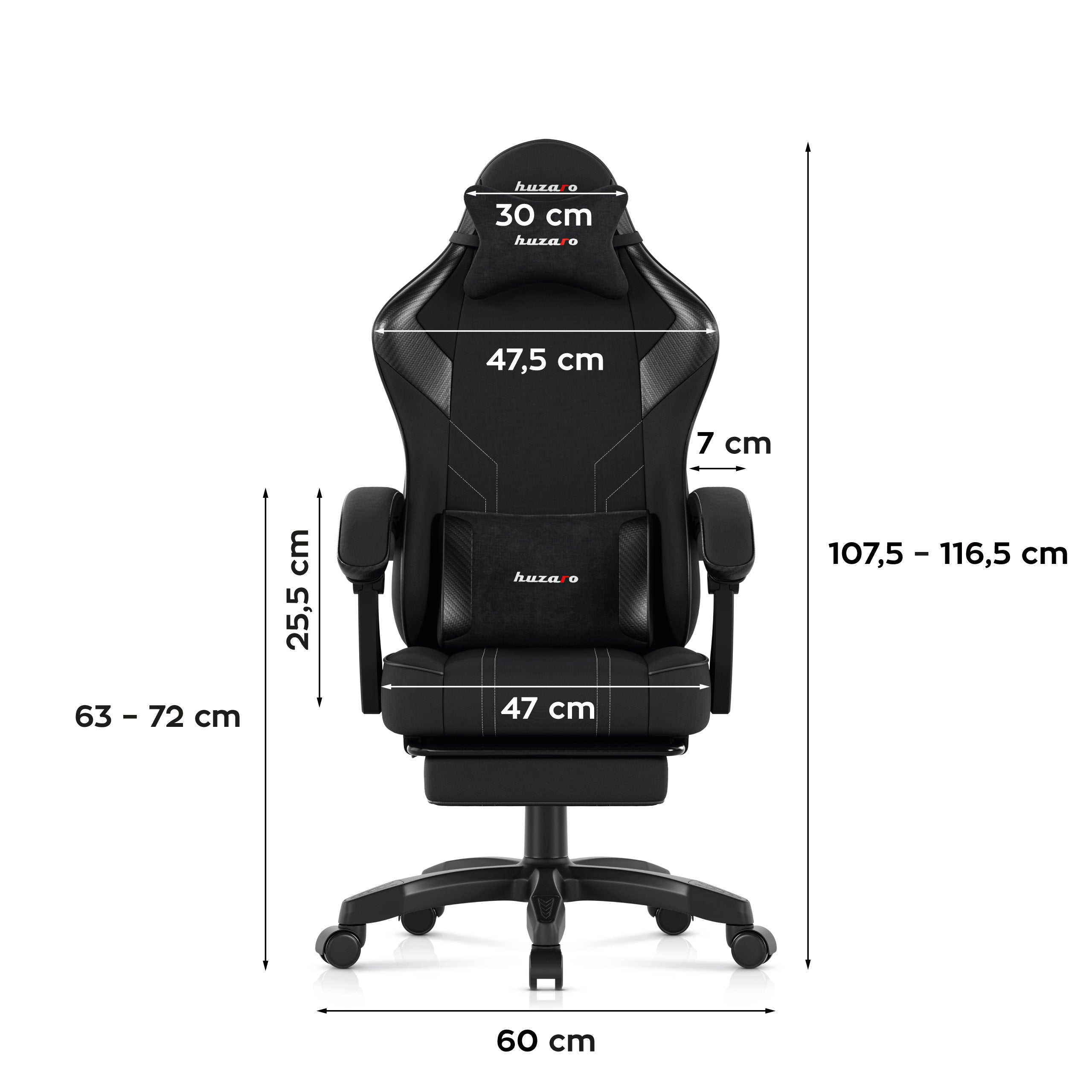 Sillón gaming Huzaro Force 3.7 Carbon Black