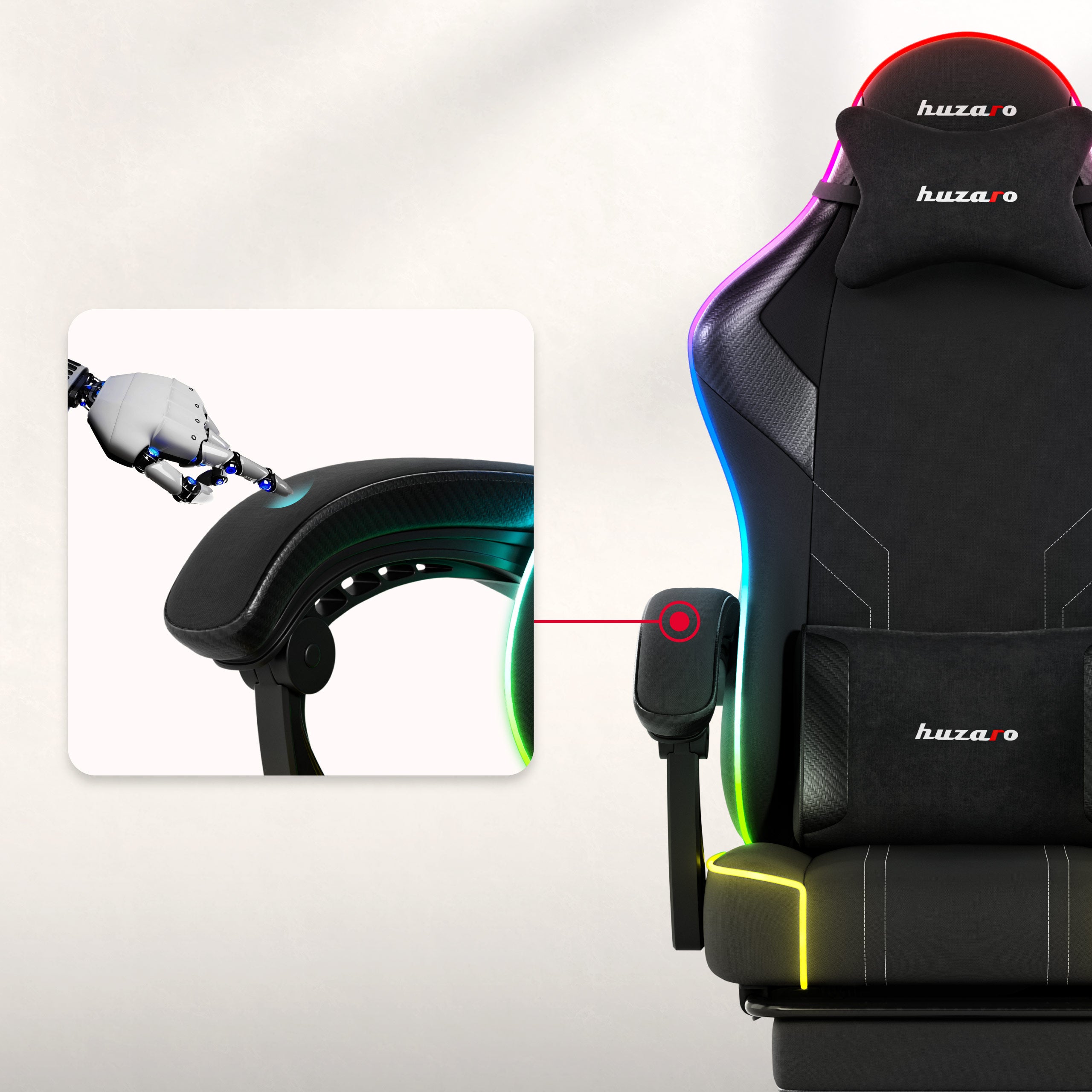 Sillón gaming Huzaro Force 3.7 RGB Negro