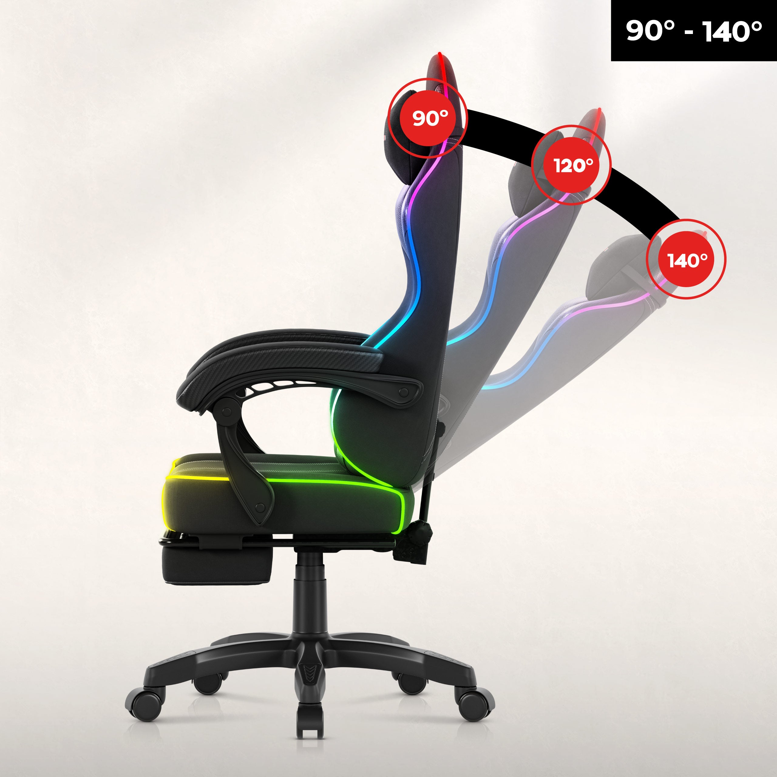 Sillón gaming Huzaro Force 3.7 RGB Negro