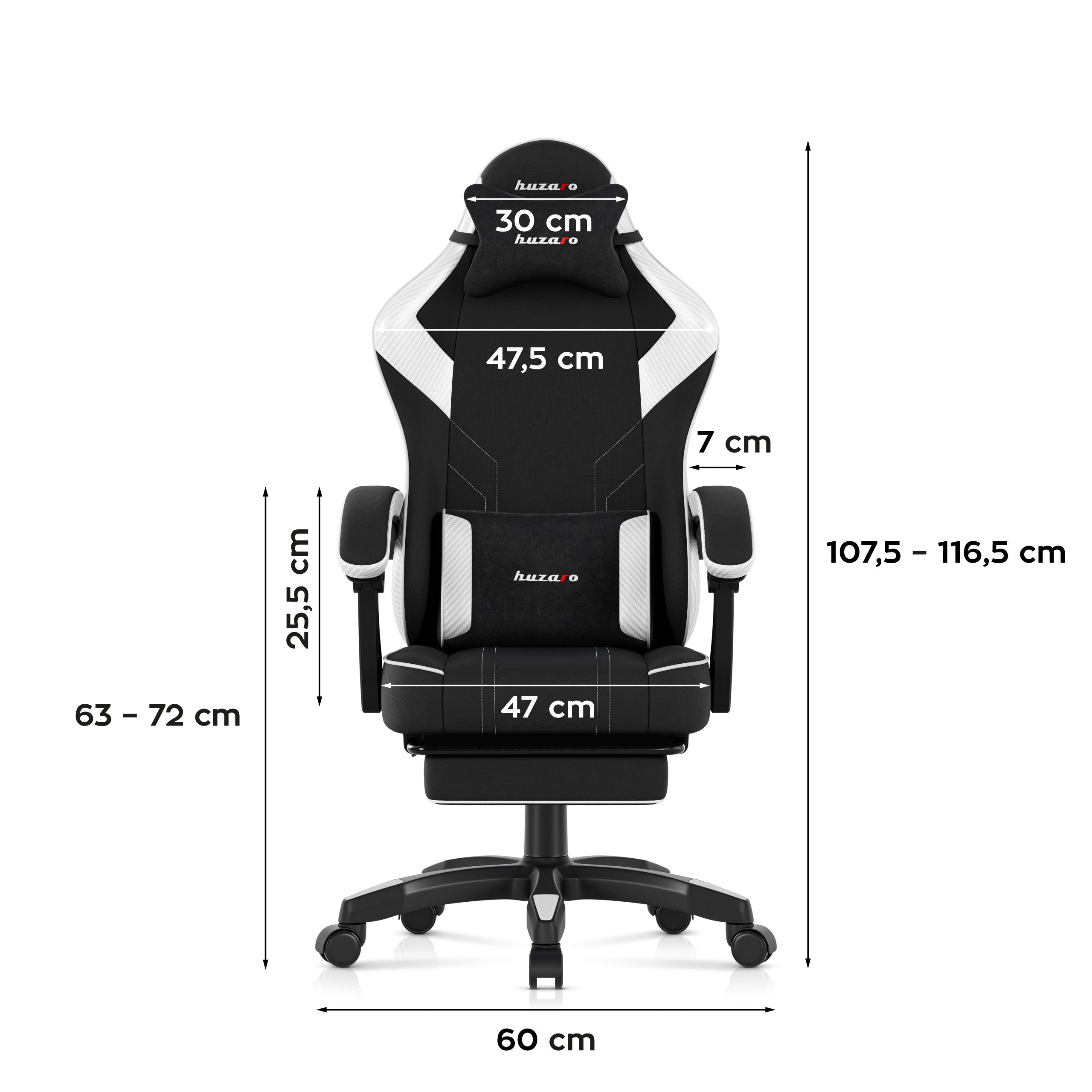 Sillón gaming Huzaro Force 3.7 White Carbon