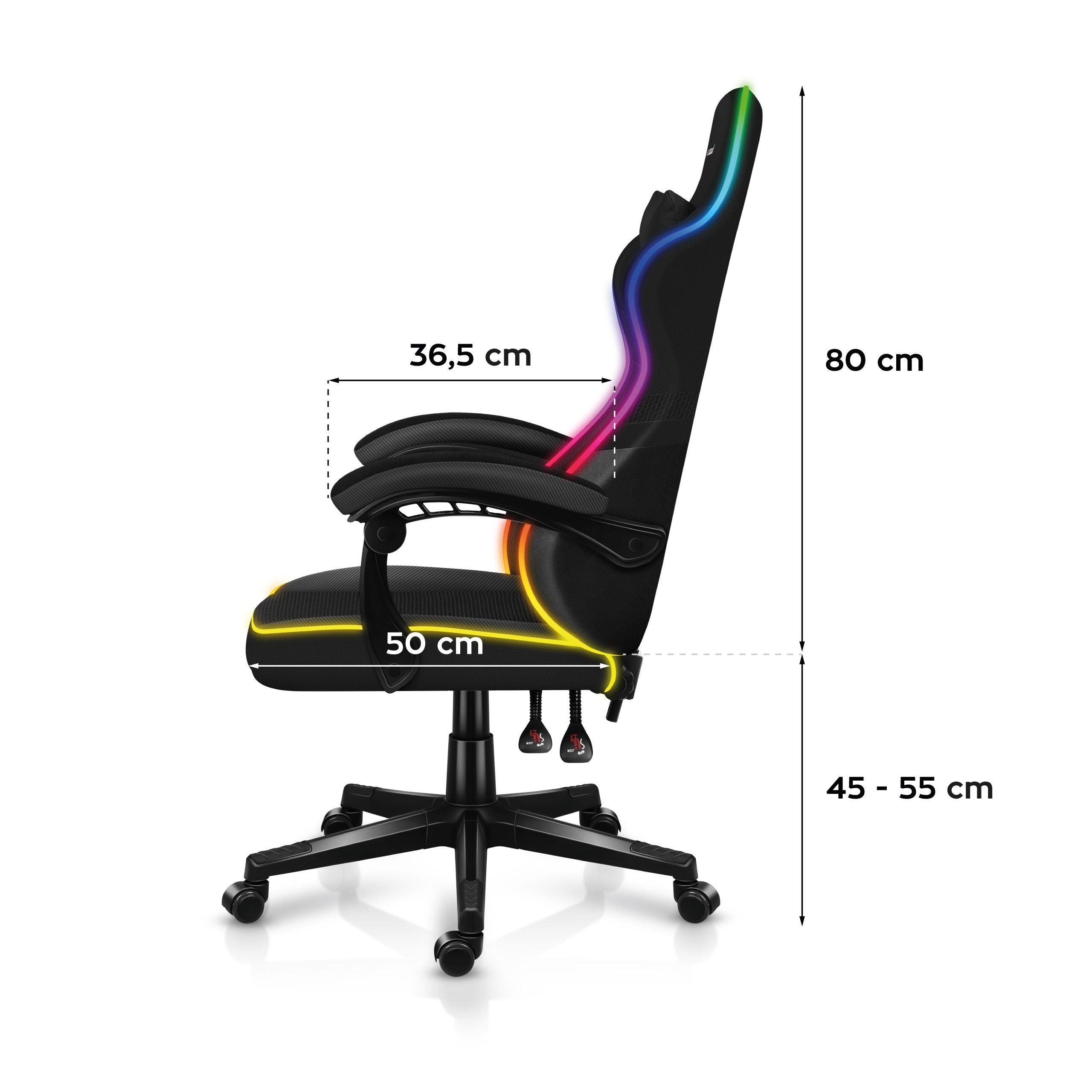 Sillón gaming HUZARO FORCE 4.4 RGB Negro