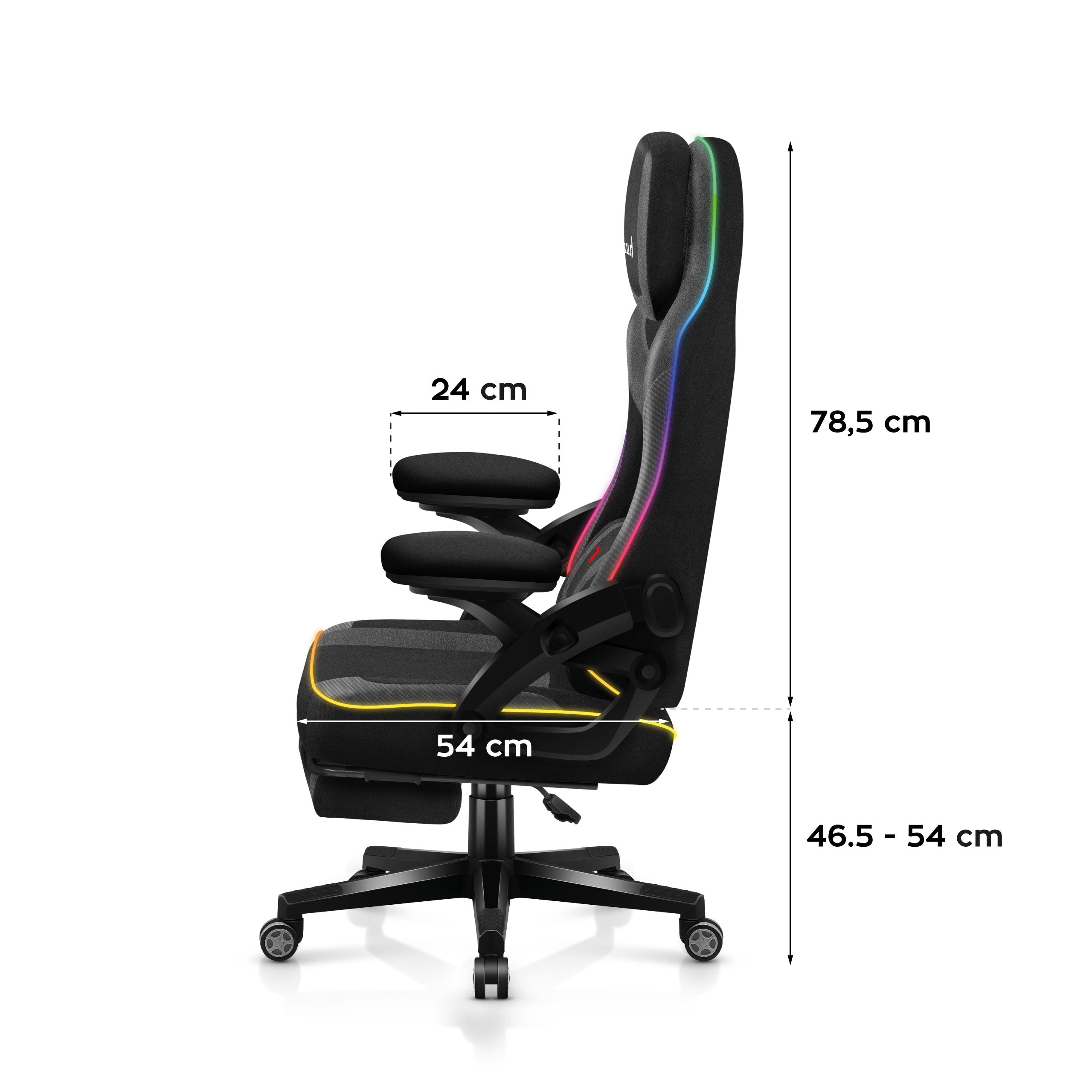 Sillón gaming Huzaro Force 4.6 RGB Smart Black Mesh