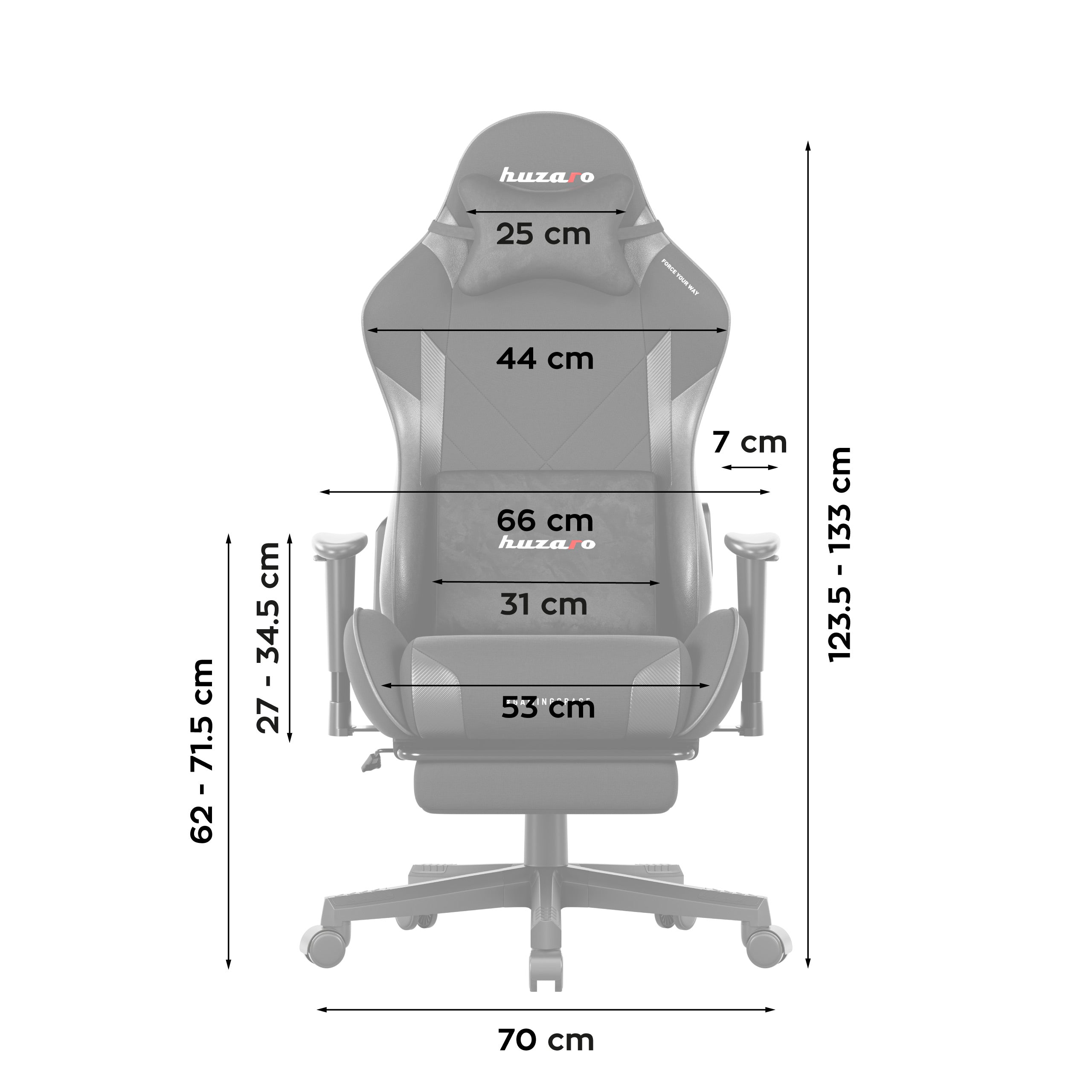 Sillón gaming Huzaro Force 5.7 Black Carbon
