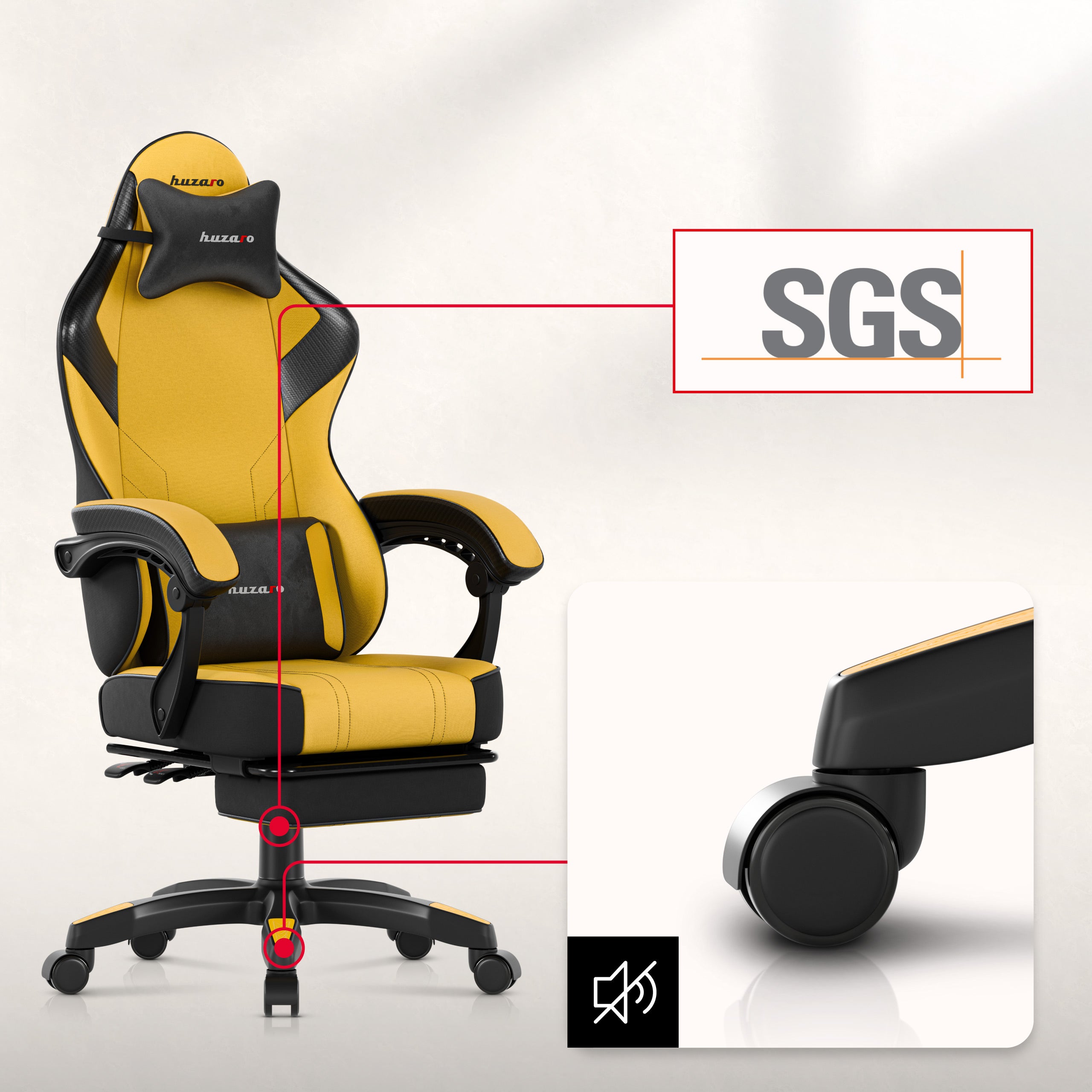 Sillón gaming Huzaro Force 3.7 Yellow
