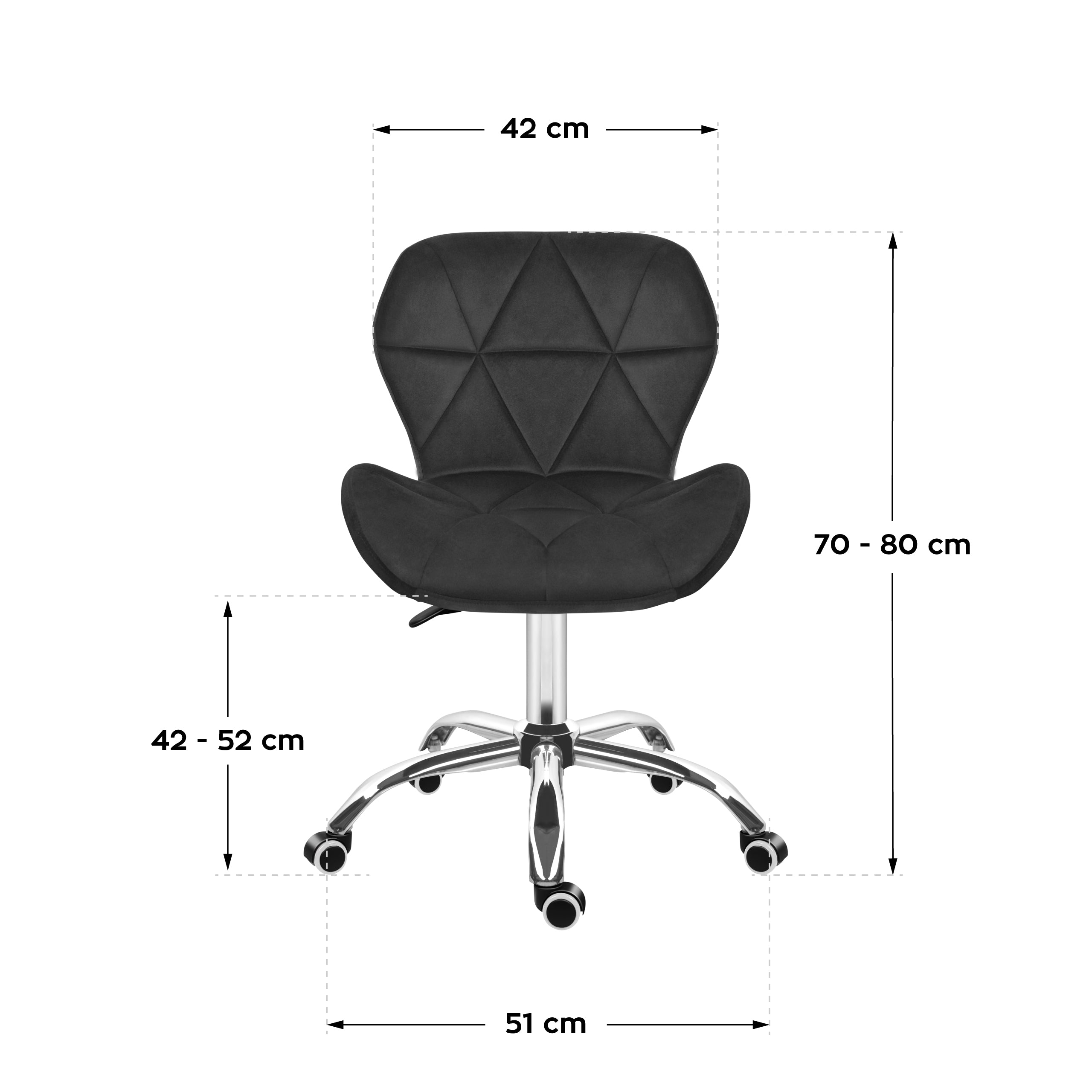 Silla giratoria de terciopelo Mark Adler Future 3.0, negra