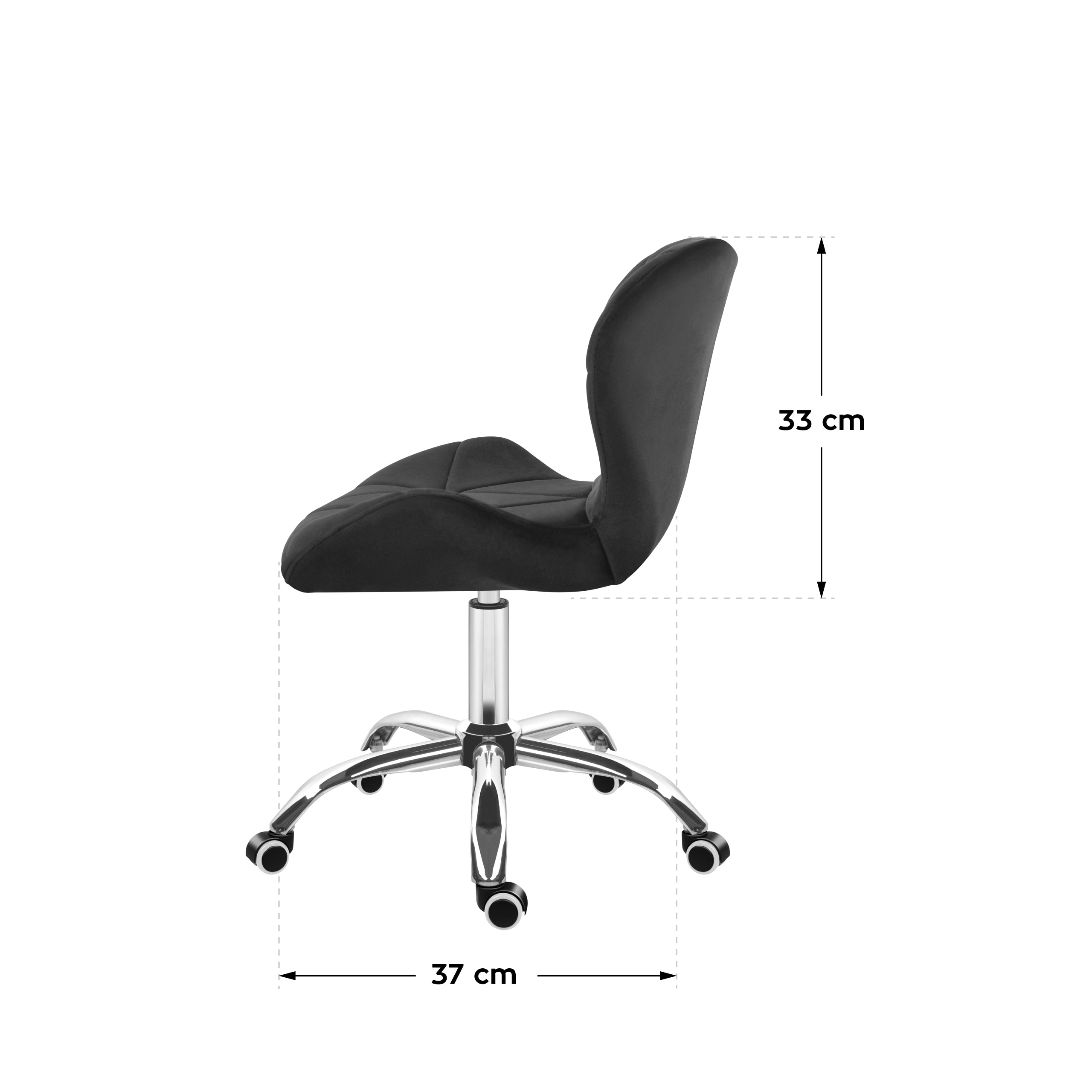 Silla giratoria de terciopelo Mark Adler Future 3.0, negra
