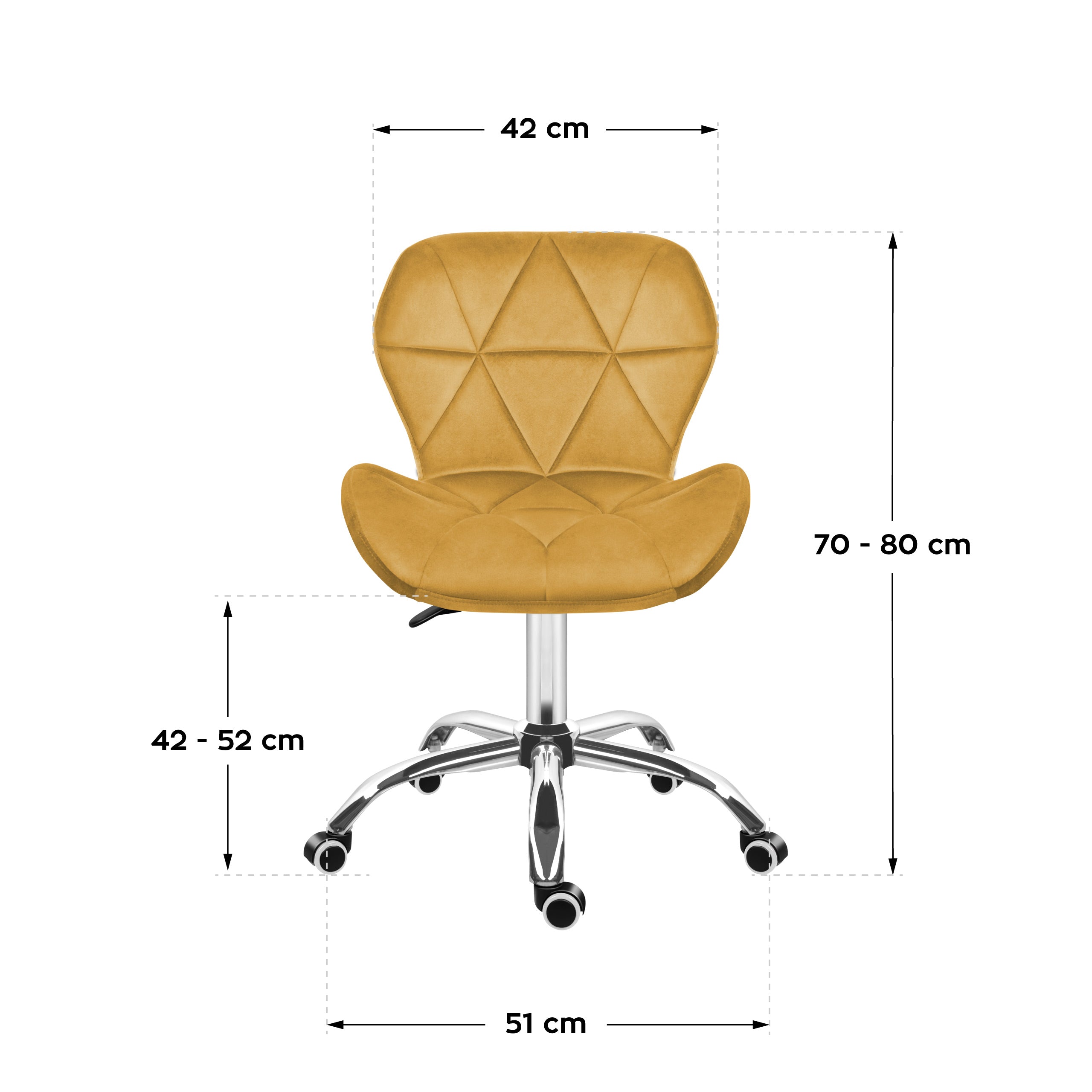 Silla giratoria de terciopelo Mark Adler Future 3.0, amarilla