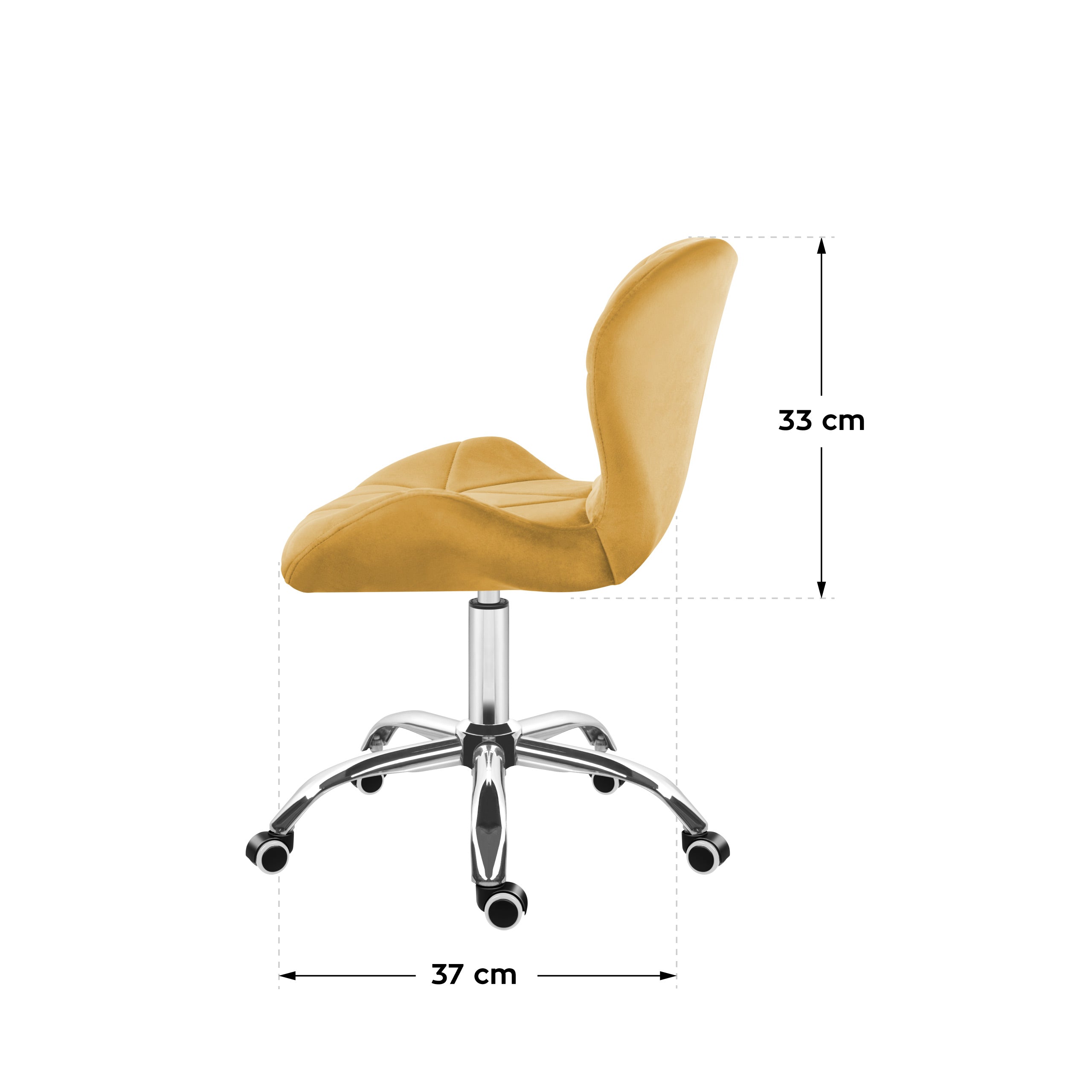 Silla giratoria de terciopelo Mark Adler Future 3.0, amarilla
